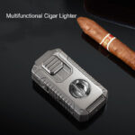 5-in-1 Windproof Metal Lighter with Cigar Cutter & Punch – Premium Multi-Tool Lighter in Gift Box