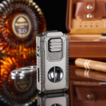 5-in-1 Windproof Metal Lighter with Cigar Cutter & Punch – Premium Multi-Tool Lighter in Gift Box