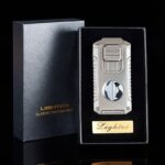 5-in-1 Windproof Metal Lighter with Cigar Cutter & Punch – Premium Multi-Tool Lighter in Gift Box
