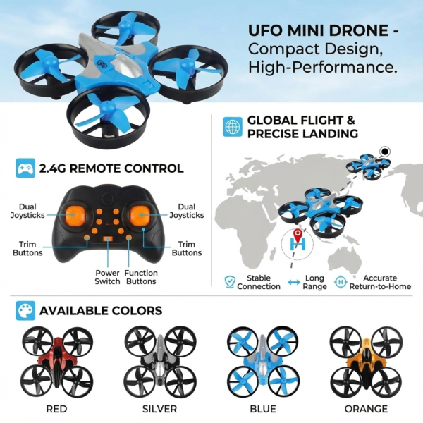 Mini Remote Control Quadcopter – Compact RC Flying Drone for Indoor Fun (Item #MG-QC-301)